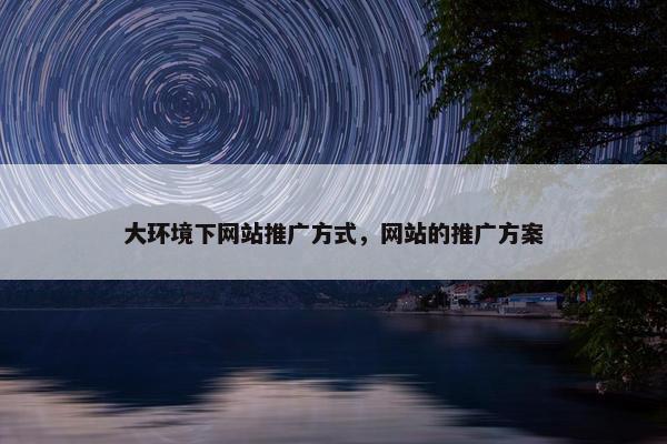 大环境下网站推广方式，网站的推广方案