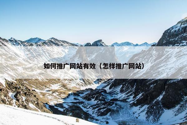 如何推广网站有效（怎样推广网站）
