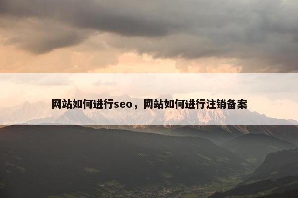 网站如何进行seo，网站如何进行注销备案