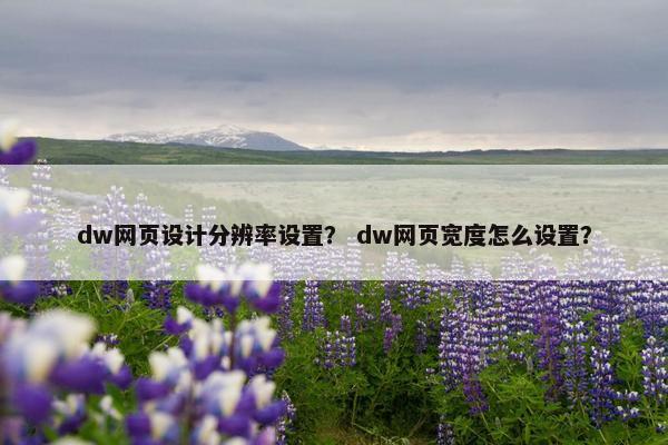 dw网页设计分辨率设置？ dw网页宽度怎么设置？