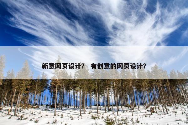 新意网页设计？ 有创意的网页设计？