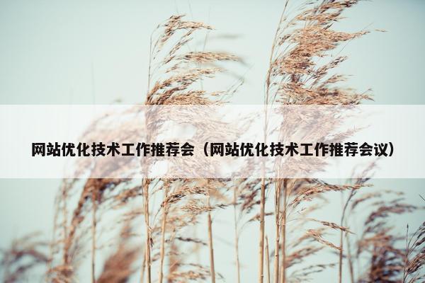 网站优化技术工作推荐会（网站优化技术工作推荐会议）