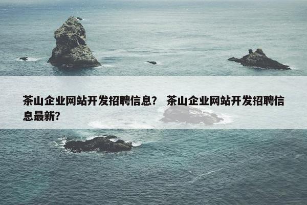 茶山企业网站开发招聘信息？ 茶山企业网站开发招聘信息最新？
