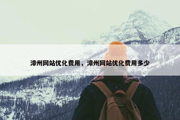 漳州网站优化费用，漳州网站优化费用多少