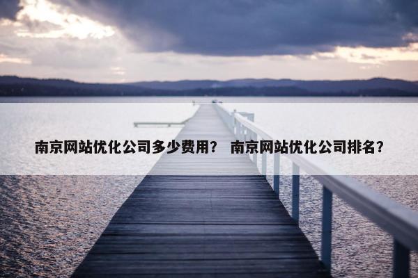 南京网站优化公司多少费用？ 南京网站优化公司排名？