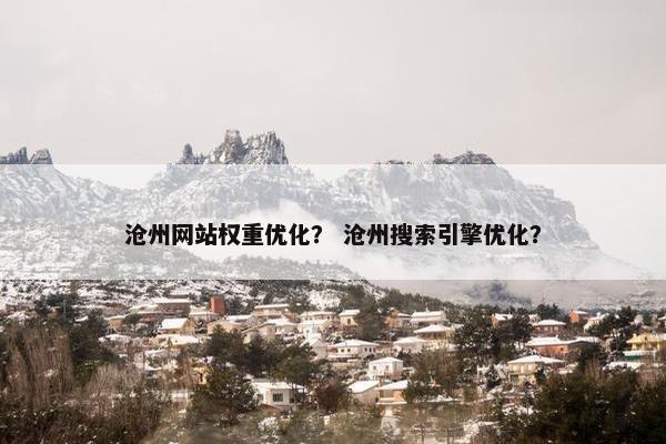沧州网站权重优化？ 沧州搜索引擎优化？