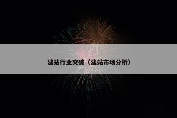 建站行业突破（建站市场分析）