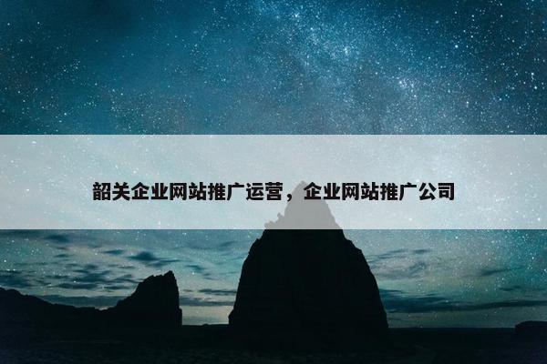韶关企业网站推广运营，企业网站推广公司