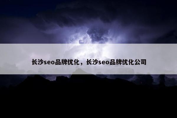 长沙seo品牌优化，长沙seo品牌优化公司