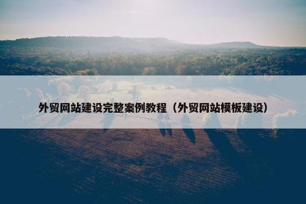 外贸网站建设完整案例教程（外贸网站模板建设）