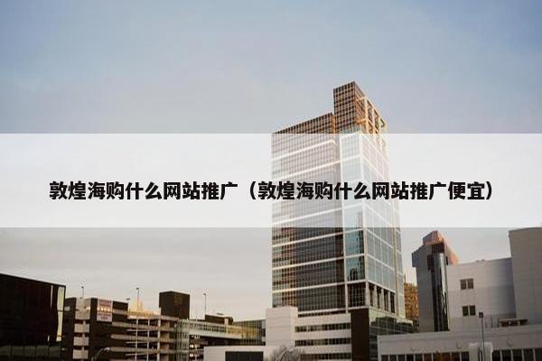 敦煌海购什么网站推广（敦煌海购什么网站推广便宜）