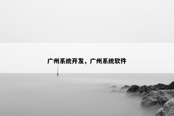 广州系统开发，广州系统软件