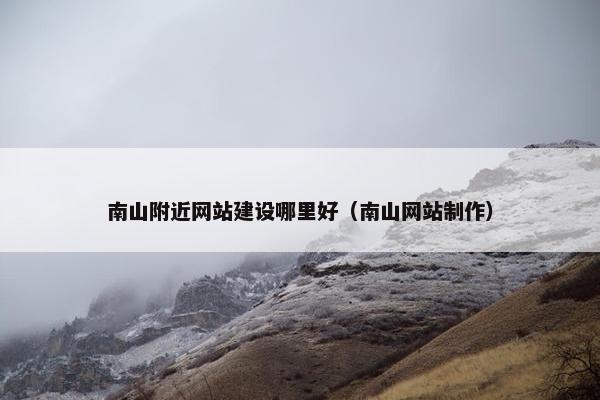 南山附近网站建设哪里好（南山网站制作）