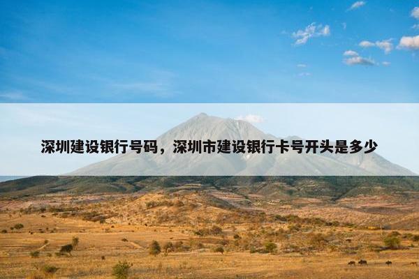深圳建设银行号码，深圳市建设银行卡号开头是多少