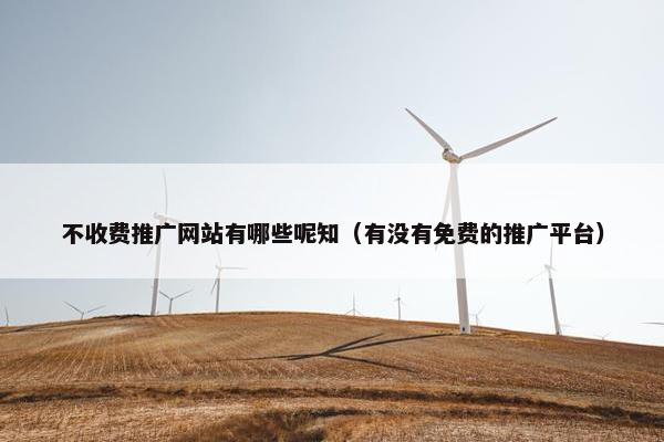 不收费推广网站有哪些呢知（有没有免费的推广平台）