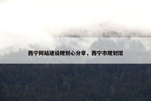 西宁网站建设规划心分享，西宁市规划馆