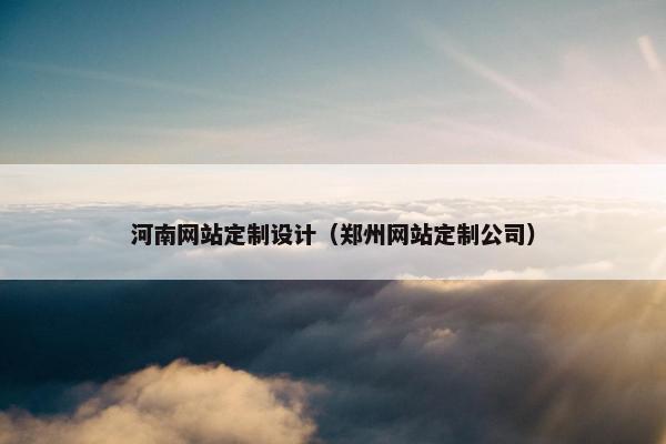 河南网站定制设计（郑州网站定制公司）