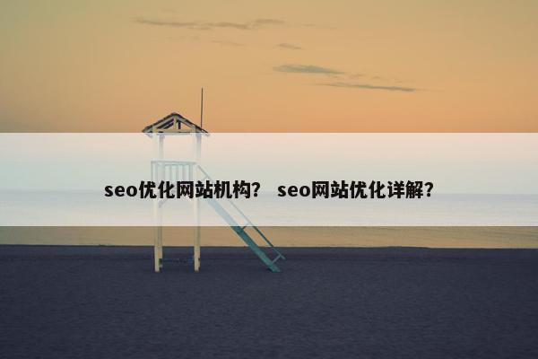 seo优化网站机构？ seo网站优化详解？