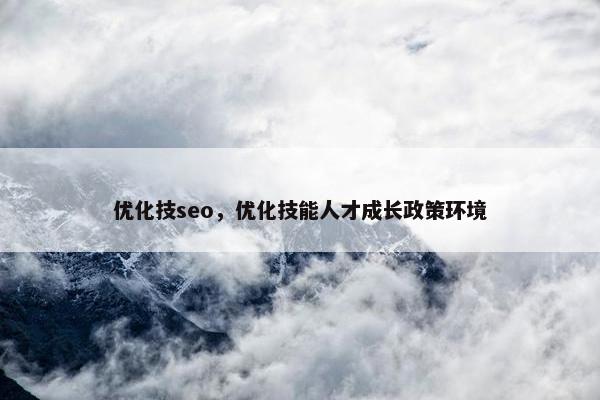 优化技seo，优化技能人才成长政策环境