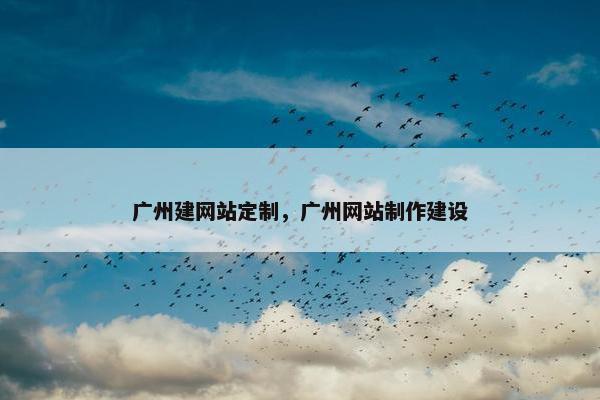 广州建网站定制，广州网站制作建设