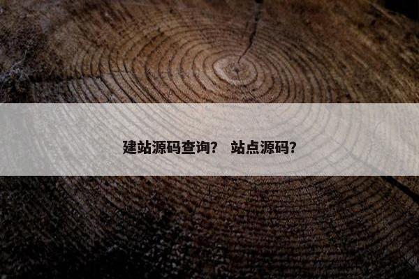建站源码查询？ 站点源码？