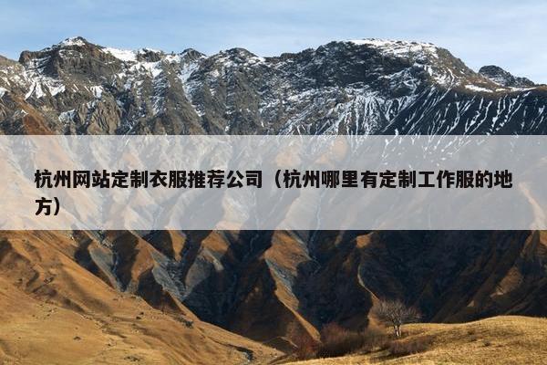 杭州网站定制衣服推荐公司（杭州哪里有定制工作服的地方）
