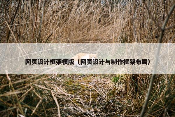 网页设计框架模版（网页设计与制作框架布局）