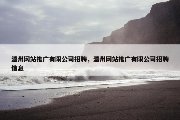温州网站推广有限公司招聘，温州网站推广有限公司招聘信息