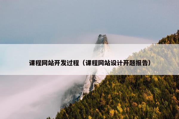 课程网站开发过程（课程网站设计开题报告）