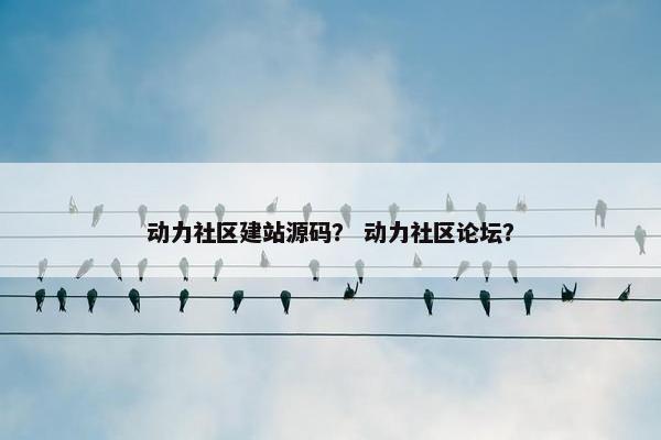 动力社区建站源码？ 动力社区论坛？