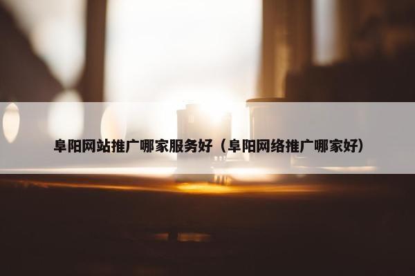阜阳网站推广哪家服务好（阜阳网络推广哪家好）