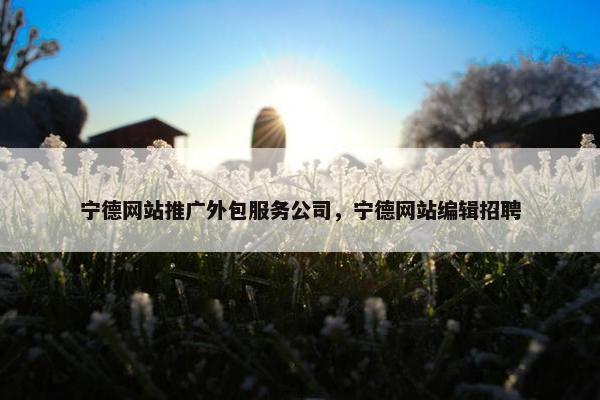 宁德网站推广外包服务公司，宁德网站编辑招聘