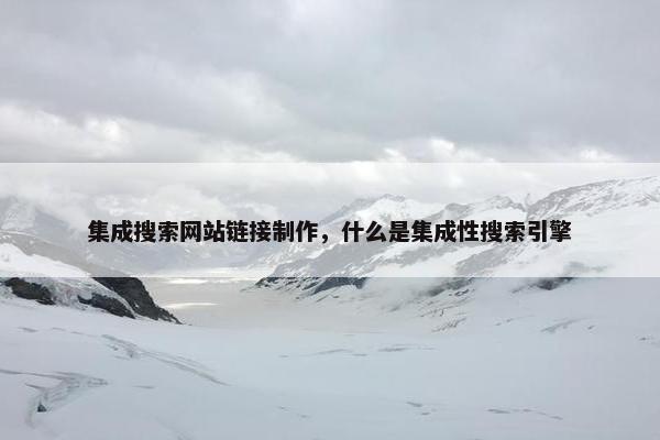 集成搜索网站链接制作，什么是集成性搜索引擎