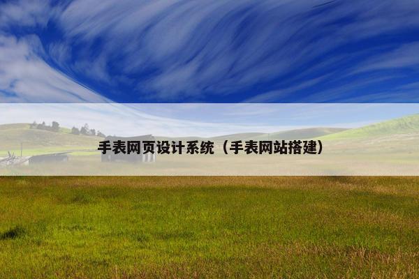 手表网页设计系统（手表网站搭建）