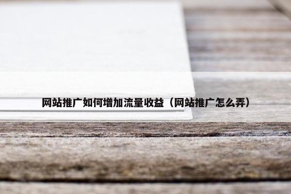 网站推广如何增加流量收益（网站推广怎么弄）