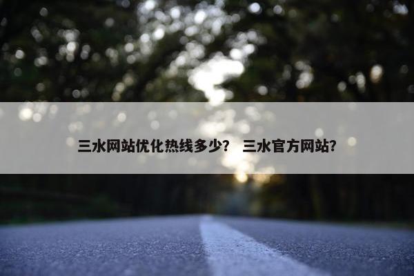 三水网站优化热线多少？ 三水官方网站？