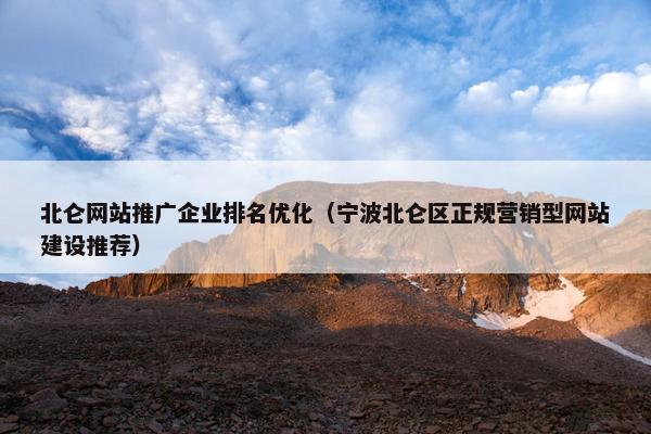 北仑网站推广企业排名优化（宁波北仑区正规营销型网站建设推荐）