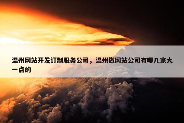 温州网站开发订制服务公司，温州做网站公司有哪几家大一点的