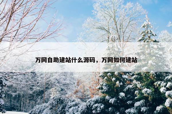 万网自助建站什么源码，万网如何建站