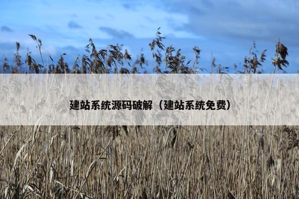 建站系统源码破解（建站系统免费）