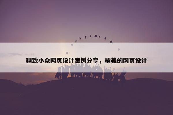 精致小众网页设计案例分享，精美的网页设计