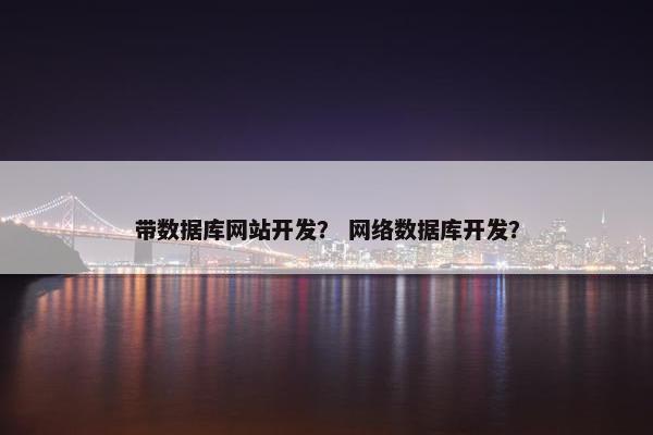 带数据库网站开发？ 网络数据库开发？