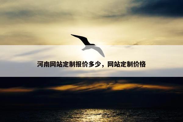 河南网站定制报价多少，网站定制价格
