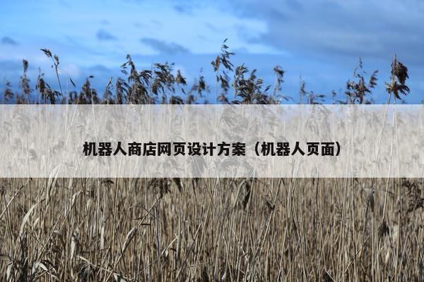 机器人商店网页设计方案（机器人页面）