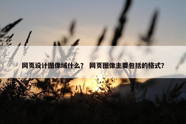 网页设计图像域什么？ 网页图像主要包括的格式？