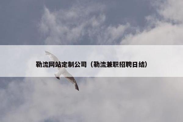 勒流网站定制公司（勒流兼职招聘日结）
