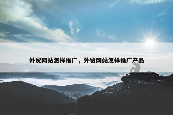 外贸网站怎样推广，外贸网站怎样推广产品