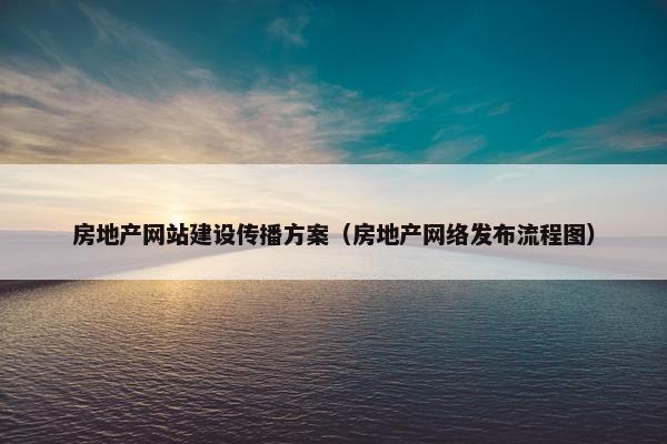 房地产网站建设传播方案（房地产网络发布流程图）