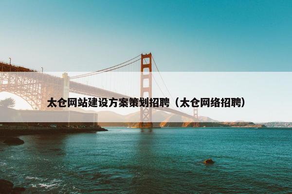 太仓网站建设方案策划招聘（太仓网络招聘）