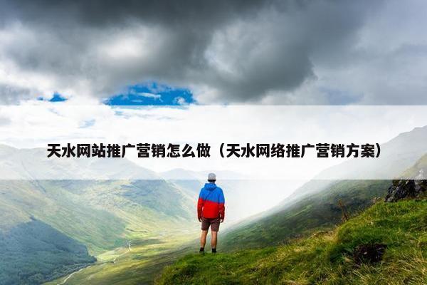 天水网站推广营销怎么做（天水网络推广营销方案）
